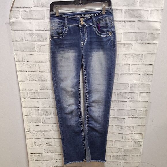 Wallflower Blue Ankle Cropped Jeans - Picture 1 of 5